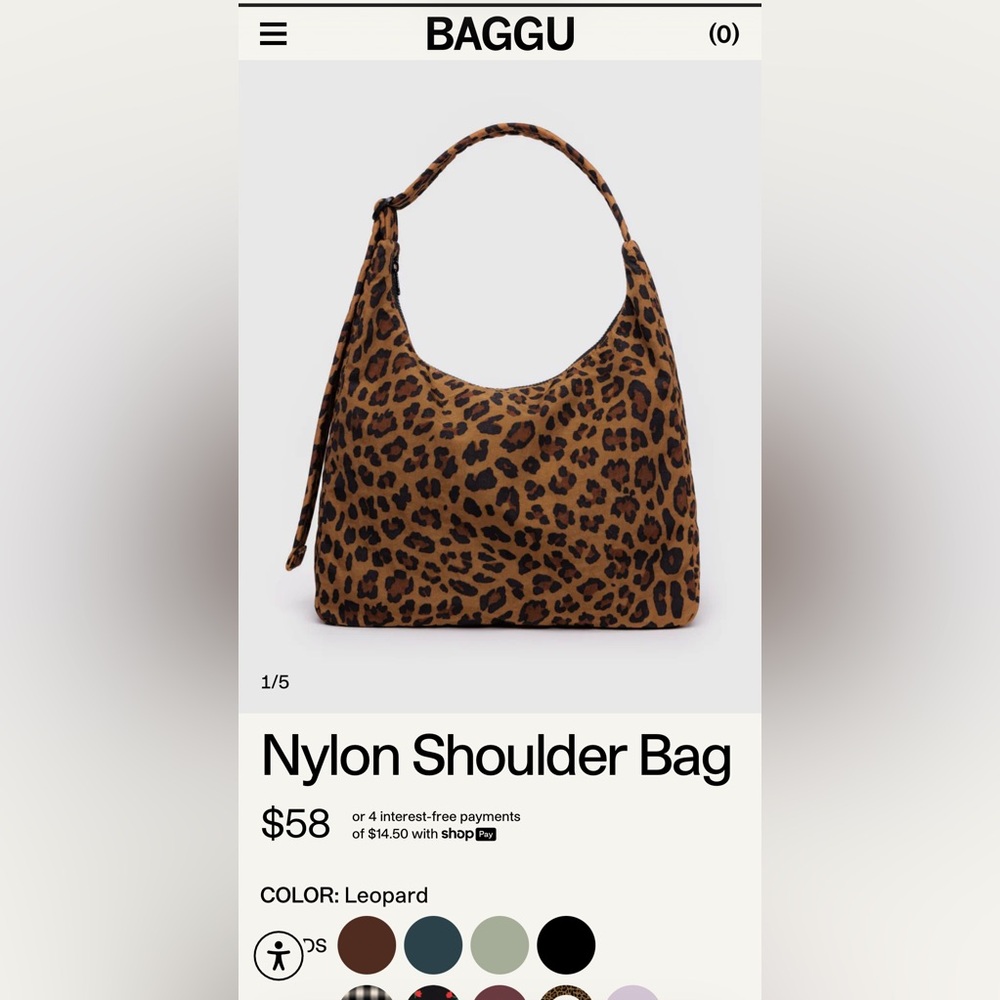 BAGGU Nylon Shoulder Bag, like new!